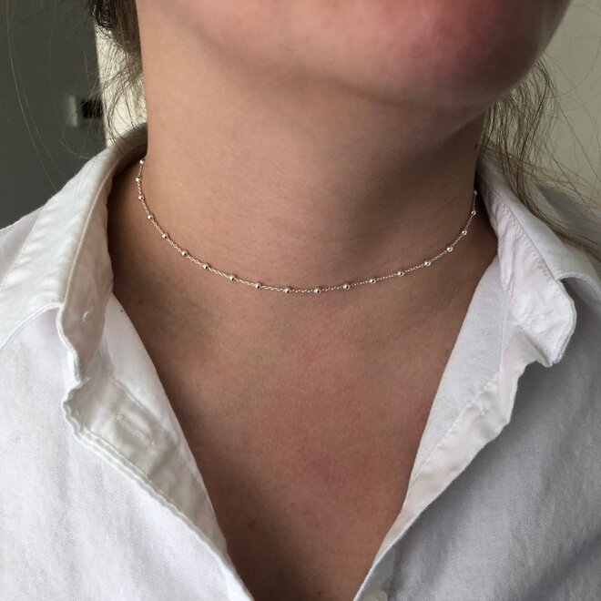 Gold plated 925 zilveren bolletjes ketting choker