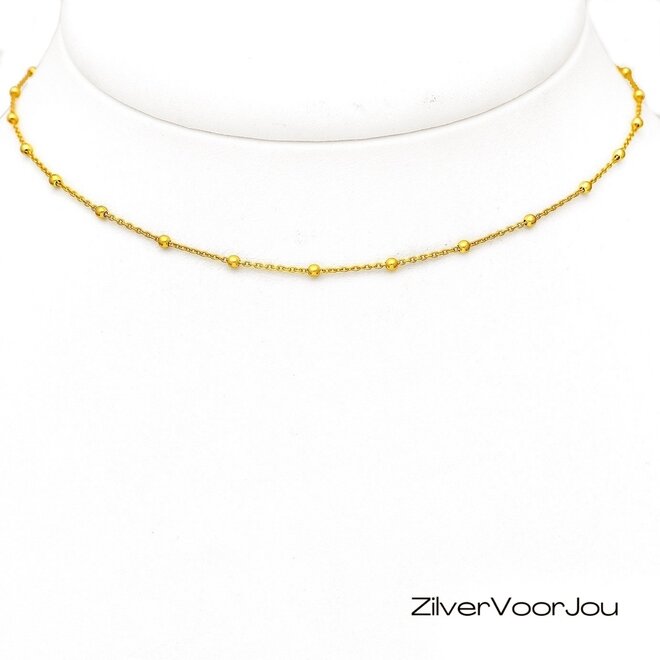 Gold plated zilveren bolletjes choker