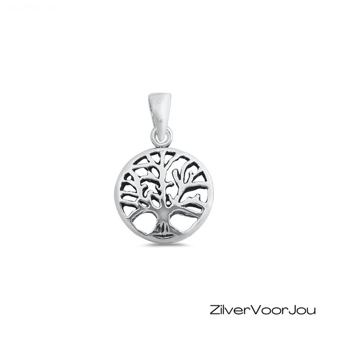 Zilveren kleine tree of life hanger