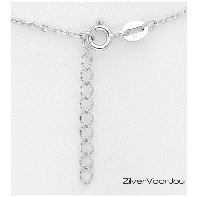 Zilveren minimalistische zoetwaterparel ketting