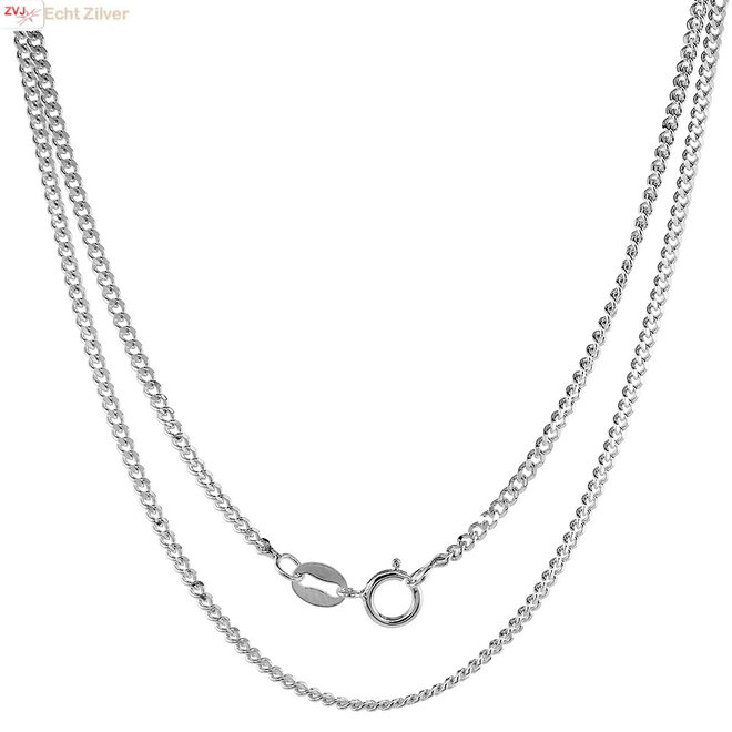 Zilveren gourmet ketting 55 cm lang 1.8 mm breed