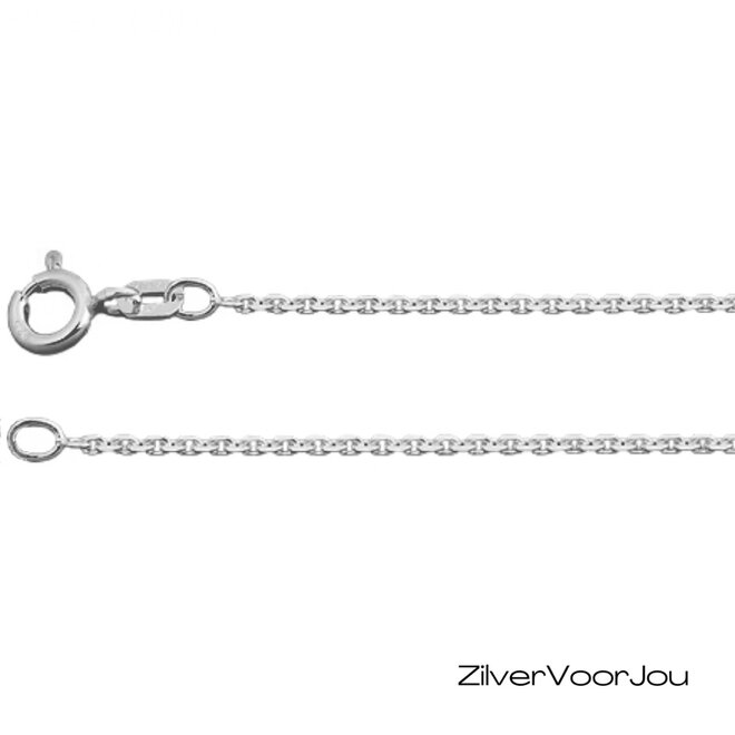 Zilveren ovale kabelketting 50 cm 1.4 mm breed