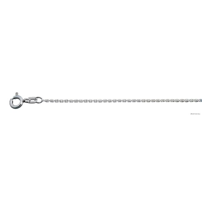 Zilveren ovale kabelketting 50 cm 1.4 mm breed