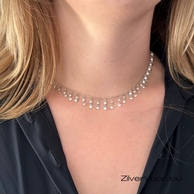 Zilveren ibiza style ketting