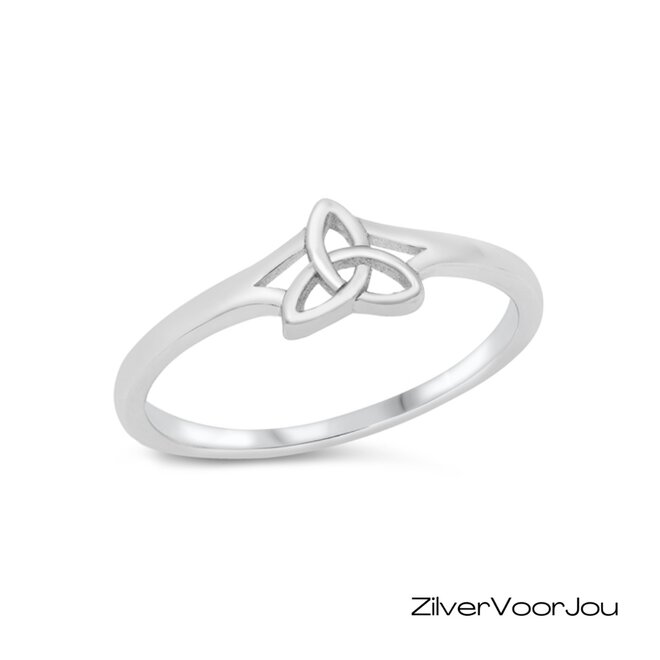 Zilveren Keltische trinity knot ring