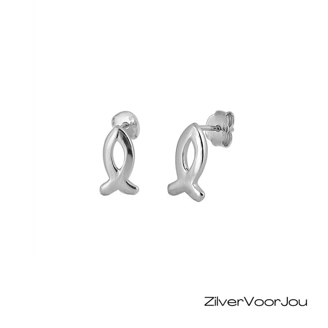 925 zilveren christelijke vis oorstekers