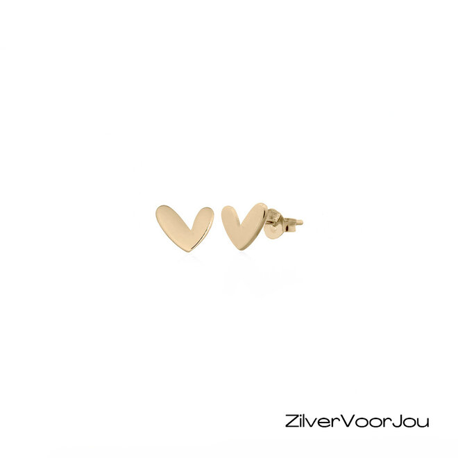 Gold plated 925 zilveren design hartjes