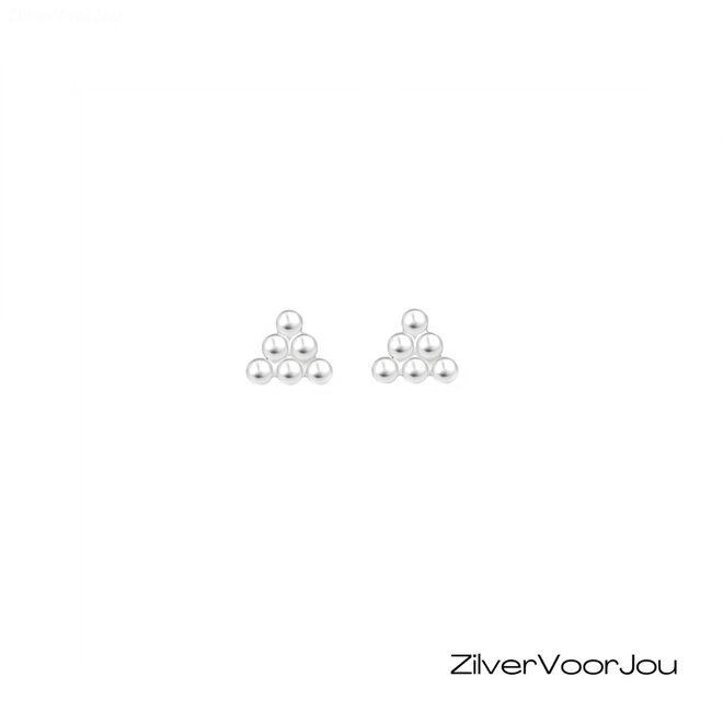 925 zilveren mini triangel dots oorstekers