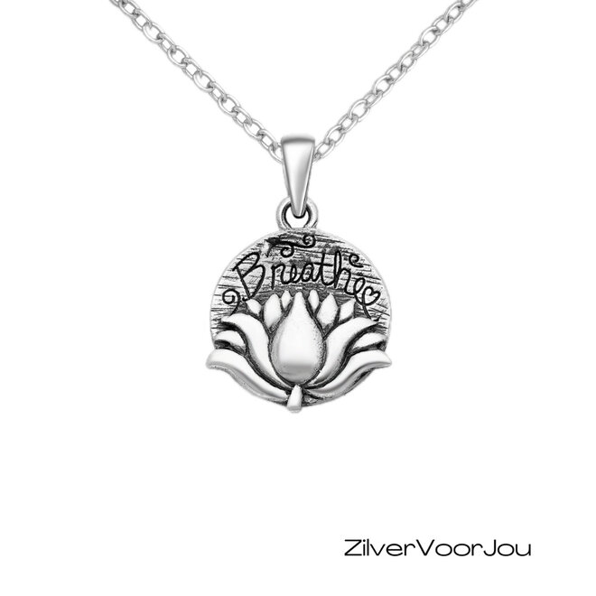 925 Zilveren ronde lotus breath kettinghanger