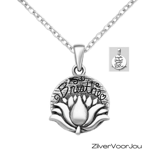 925 Zilveren ronde lotus breath kettinghanger