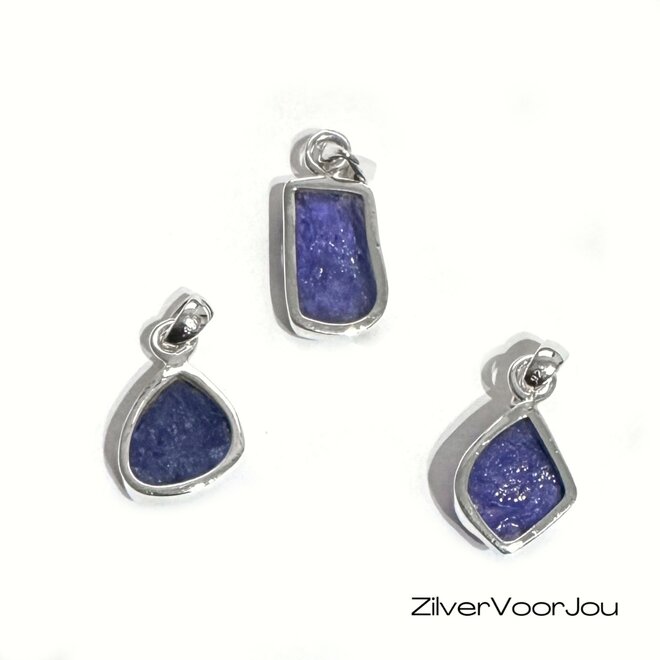 925 Zilveren tanzaniet edelsteen kettinghangers