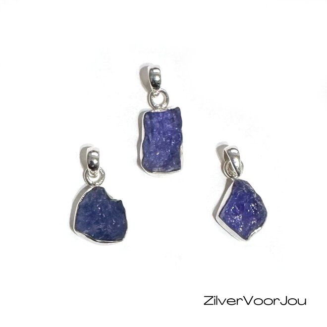 925 Zilveren tanzaniet edelsteen kettinghangers