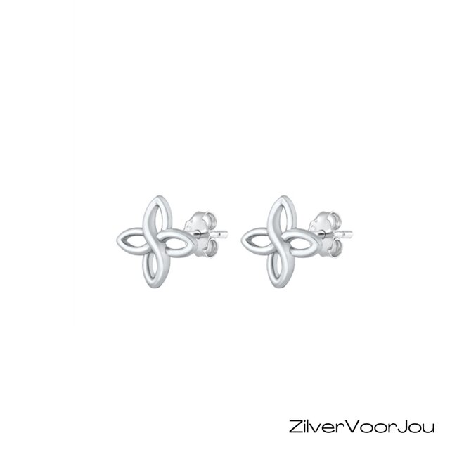 Zilveren Keltische bloem studs