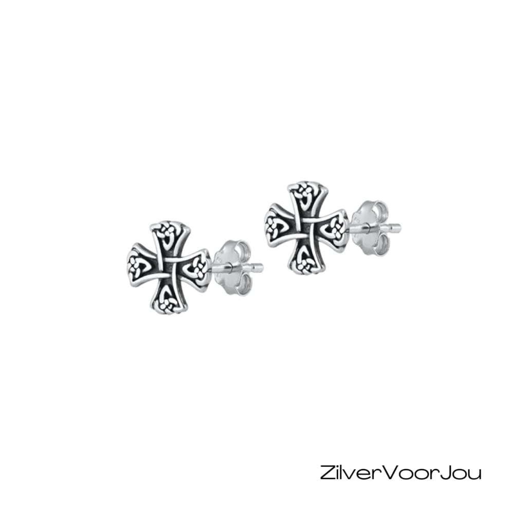 PARYFO Zwarte Oorstekers 925 Sterling Zilver Viking Oorstekers Keltische Runen Abalone Schelp/Turquoise/Onyx/Lapis Lazuli Oorstekers Zwarte Oorstekers voor Mannen Vrouwen Unisex, 30 mm, Sterling