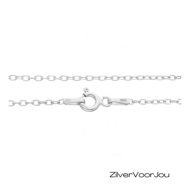 925 Zilveren kabel ketting 45 cm