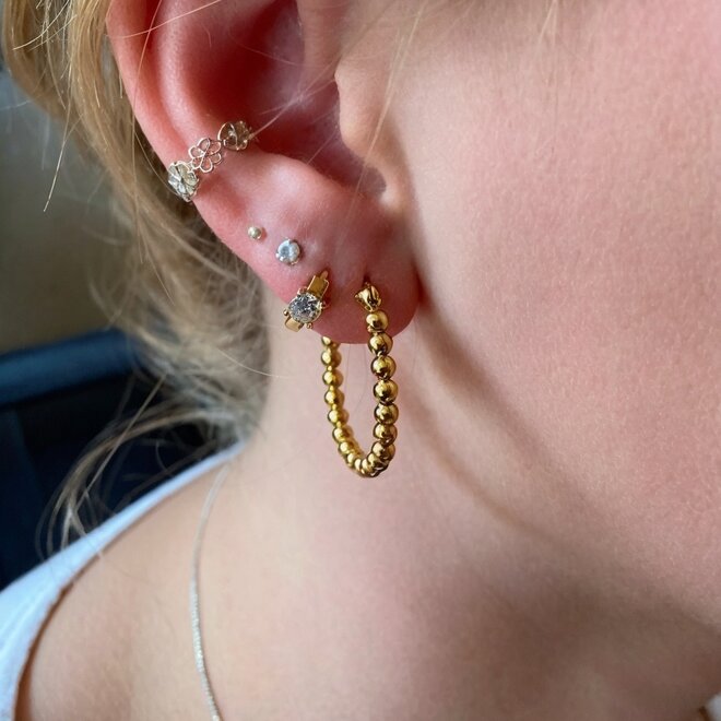 Gold plated 925 zilveren bal oorringen