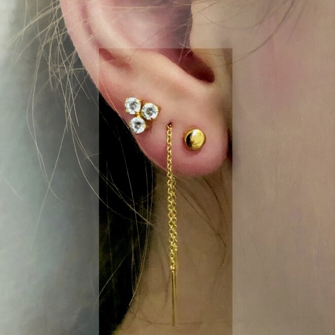 Gold plated 925 zilveren rondjes of cirkel studs