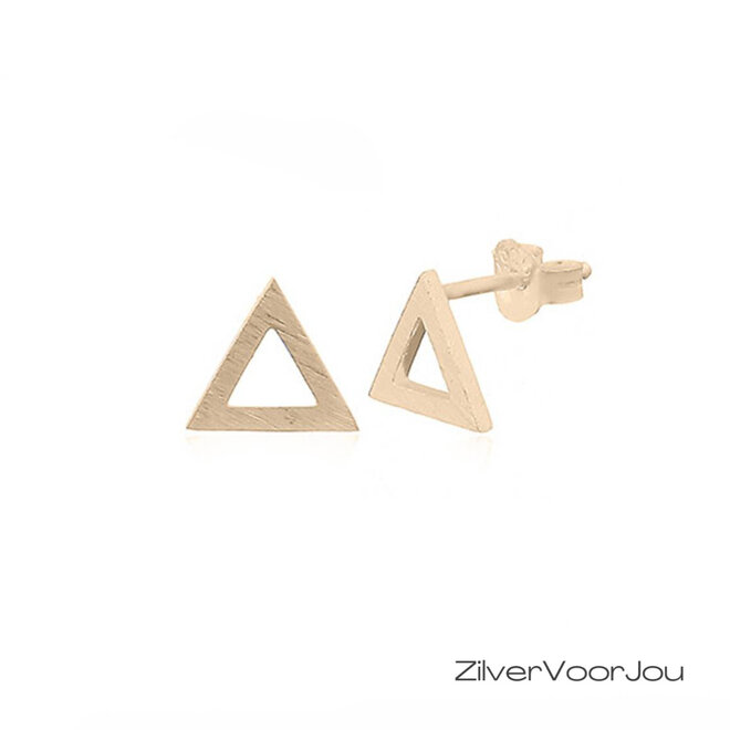 Gold plated  open triangel oorstekers