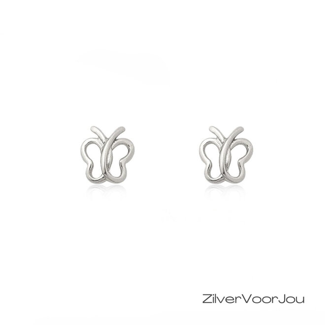 925 zilveren open vlinder oorbellen