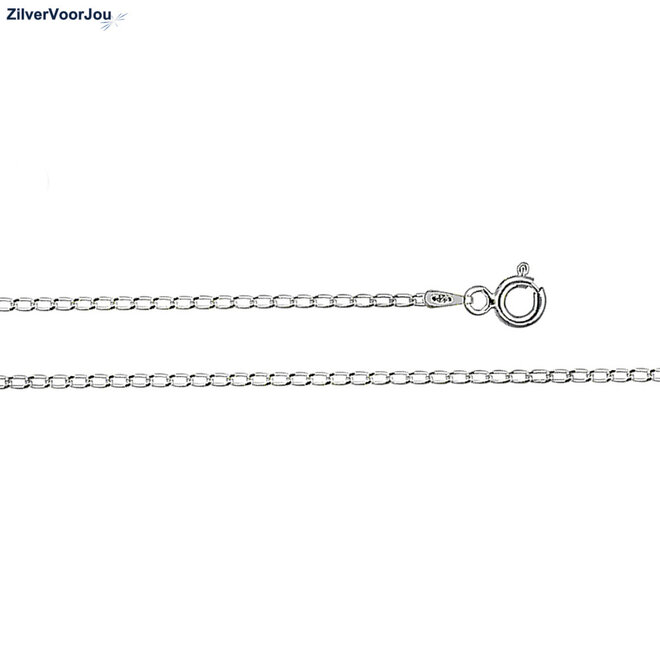 Zilveren fijne lange gourmet schakel ketting 45 cm