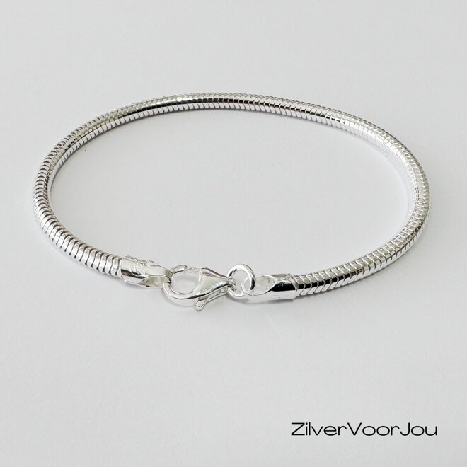 Zilveren 3 mm snake armband