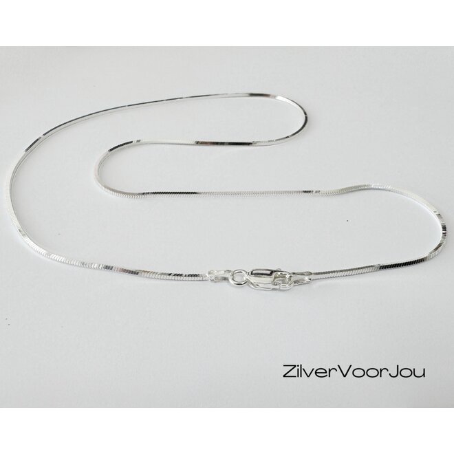 Zilveren Square Snake Ketting 40 cm – 1 mm – 925 Zilver