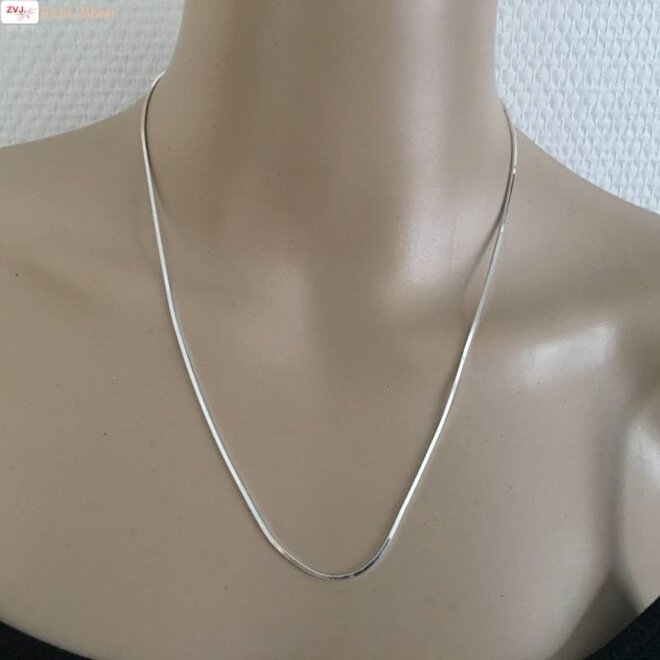 Zilveren Square Snake Ketting 45 cm – 1 mm – 925 Zilver