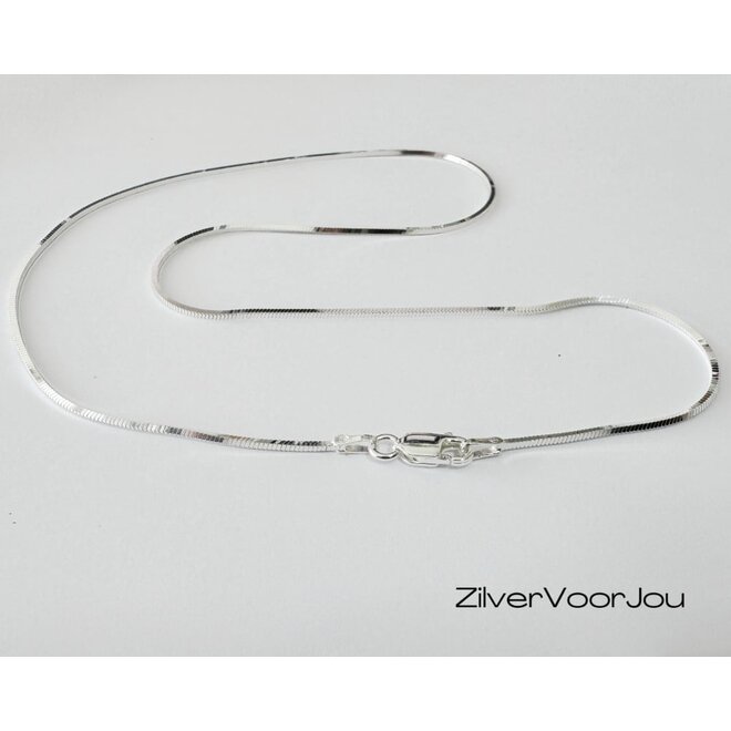Zilveren Square Snake Ketting 50 cm – 1 mm – 925 Zilver