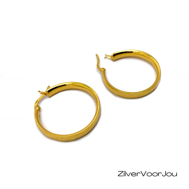 Gold plated oorringen 24 mm