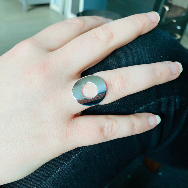 925 Zilveren Open Donut Ring – Glanzende Design Ring met Moderne Look
