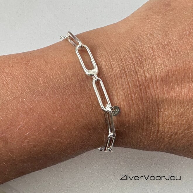 Zilveren Italian staple armband