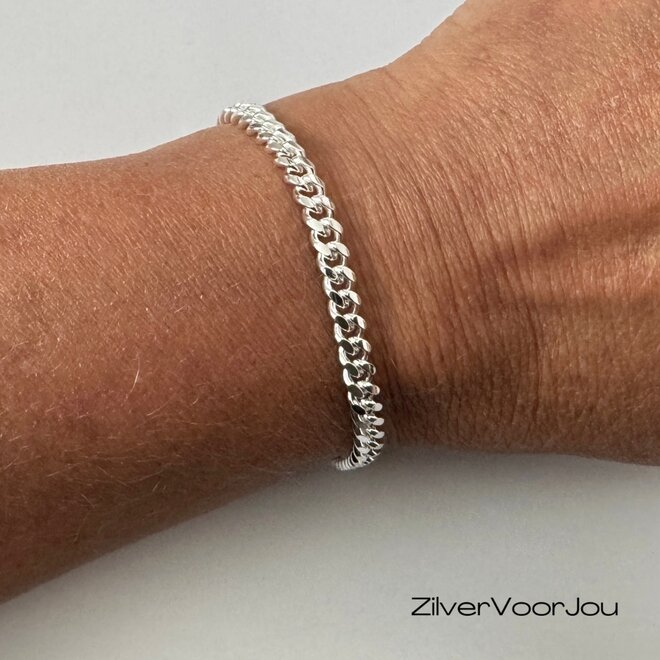 Zilveren miami cuban link armband