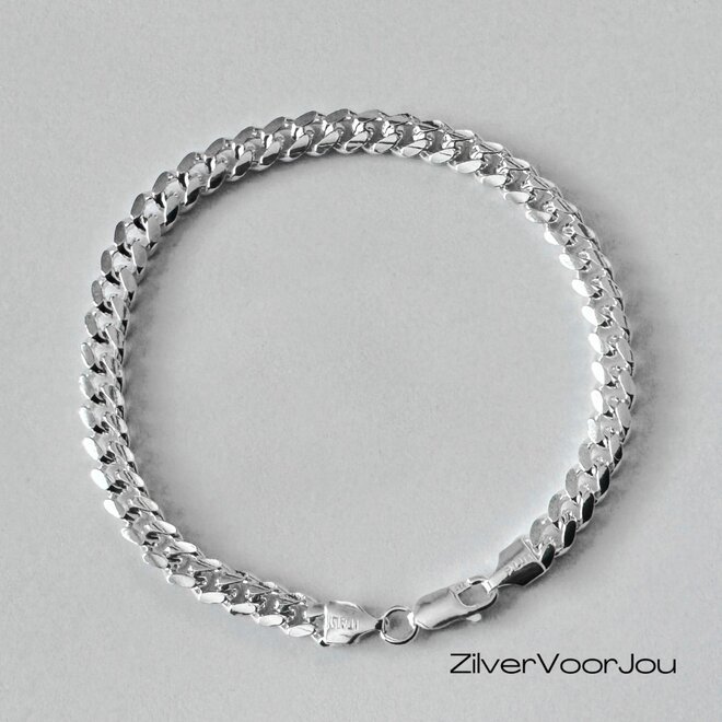 925 zilveren ronde gourmet schakel armband 5.5 mm