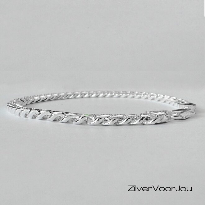 925 zilveren ronde gourmet schakel armband 5.5 mm