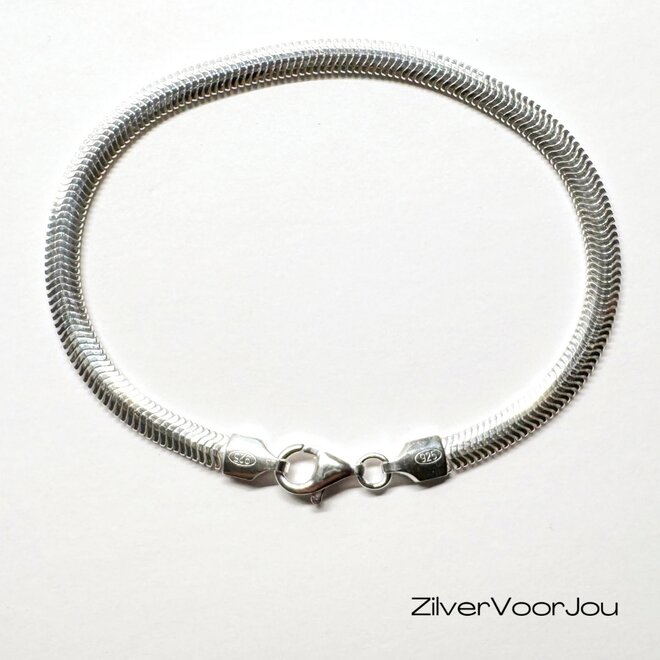 Zilveren vissengraat schakelarmband 925 Italy