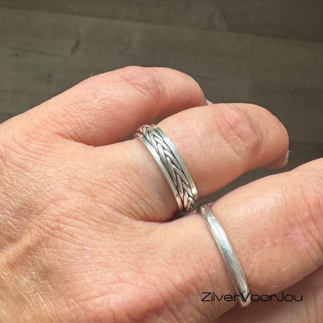 Zilveren Spinner Ring met Gevlochten Design – 925 Sterling Zilver