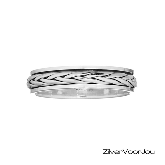 Zilveren Spinner Ring met Gevlochten Design – 925 Sterling Zilver