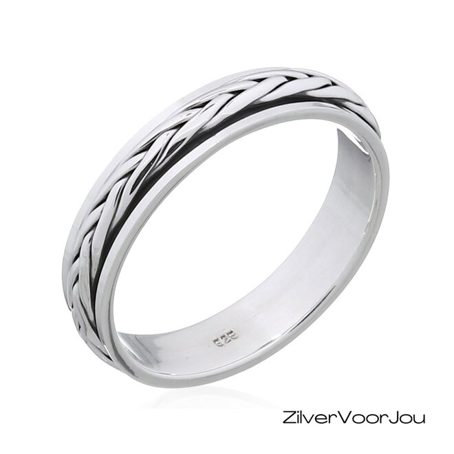 Zilveren Spinner Ring Gevlochten Design