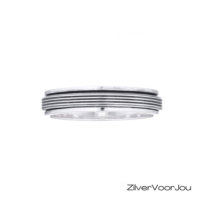 Zilveren Spinner Ring lines Design