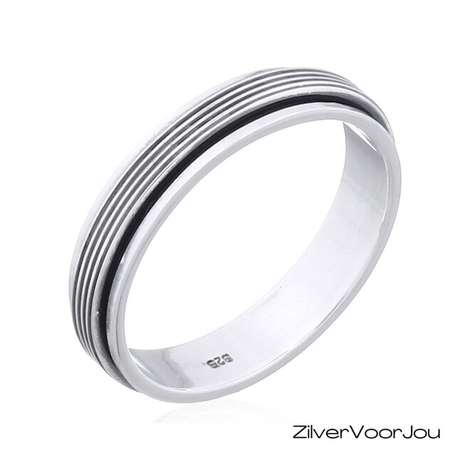Zilveren Spinner Ring lines Design