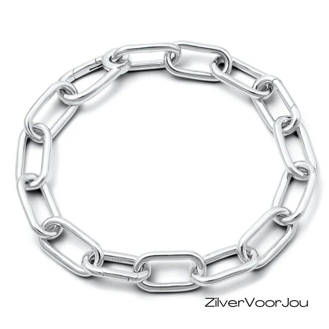 Zilveren schakelarmband met connectors