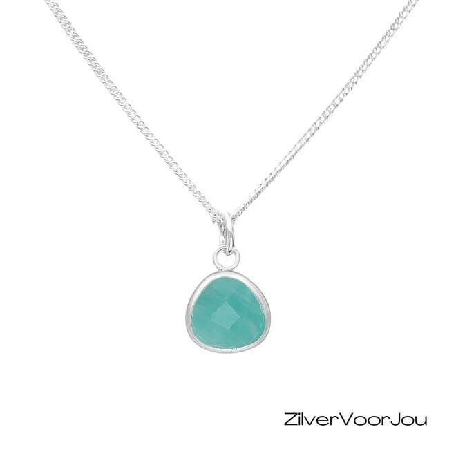 Zilveren amazoniet ketting