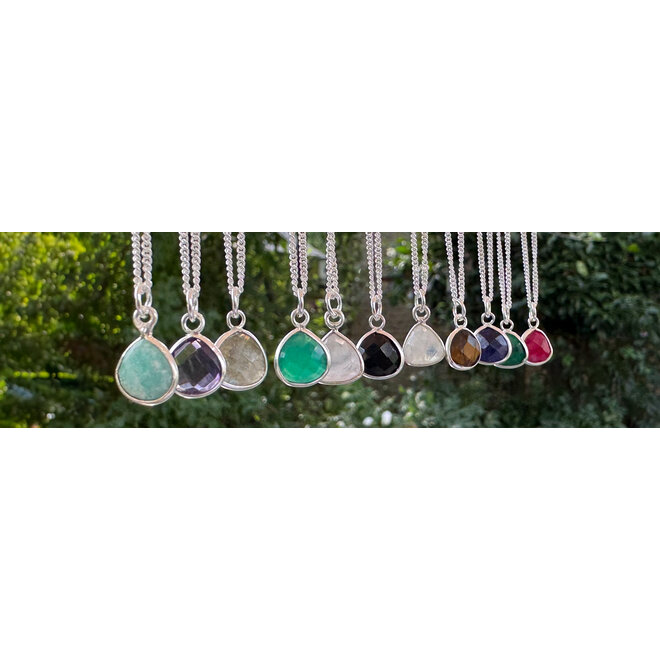 925 zilveren ketting met zwarte spinel hanger