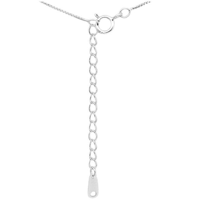 Zilveren wit kristal ketting