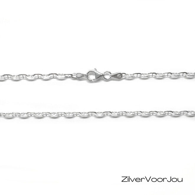 Italiaanse 925 zilveren Brillucci ankerketting 45 cm lang en 2.7 mm breed