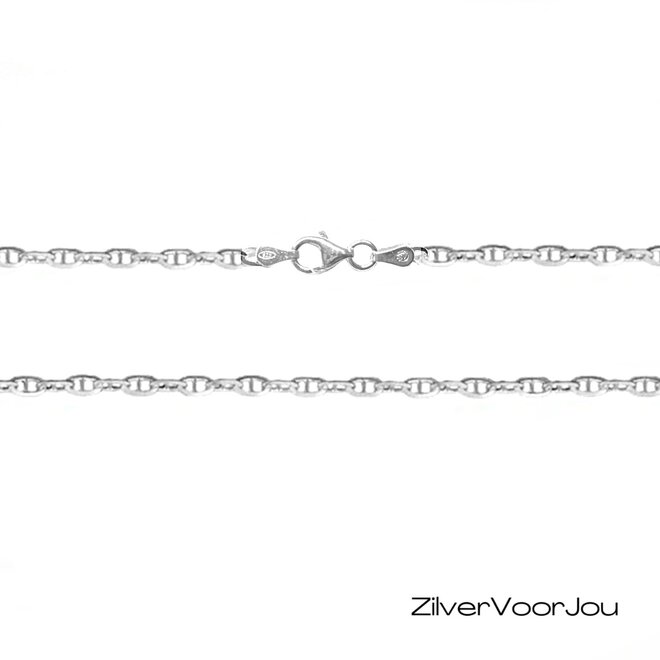 Italiaanse 925 zilveren Brillucci ankerketting 50 cm lang en 2.7 mm breed