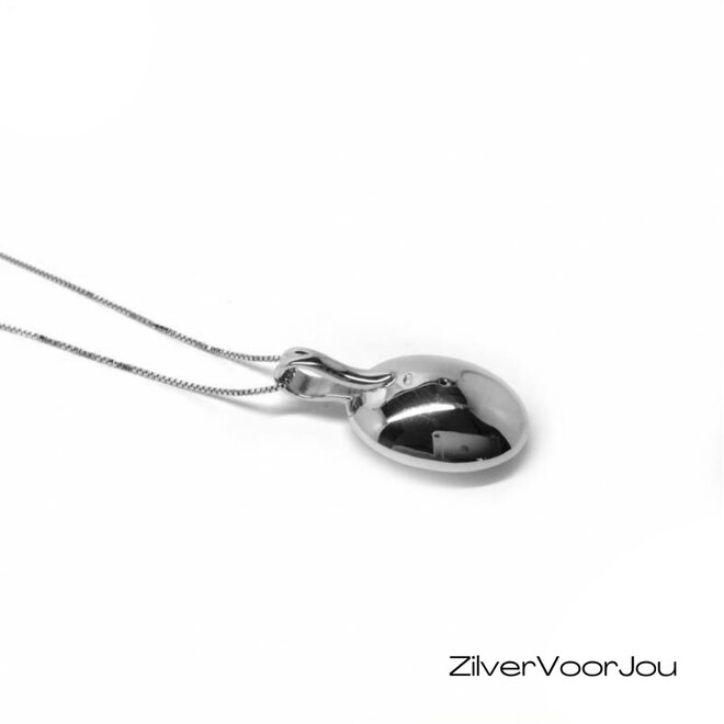 Zilveren silver night kristal ketting