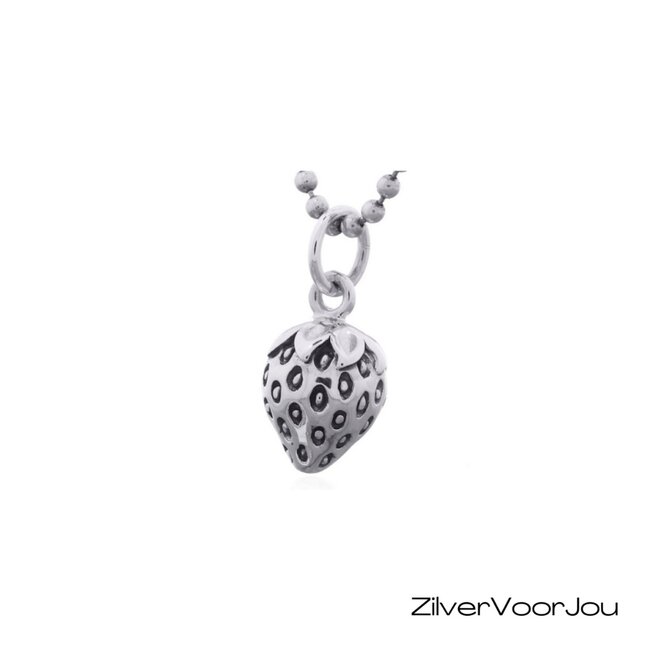 925 zilveren aardbei hanger