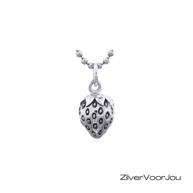 925 zilveren aardbei hanger