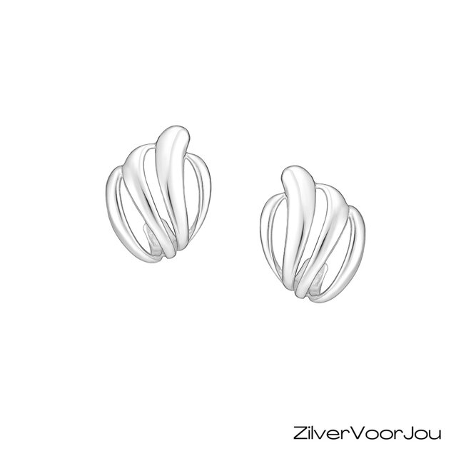 Elegante 925 zilveren oorstekers met speelse organische lijnen – moderne en tijdloze look